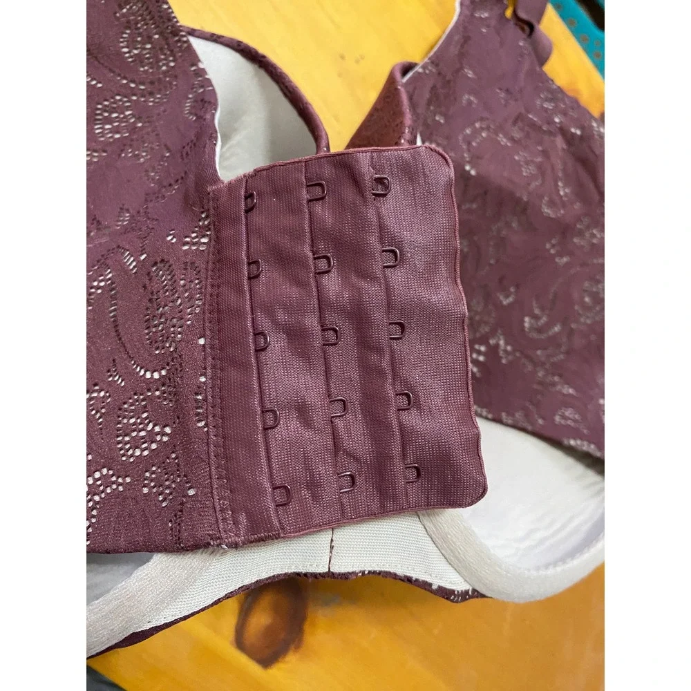 Calcique 44G Burgundy Lace Bra w/ Underwire
